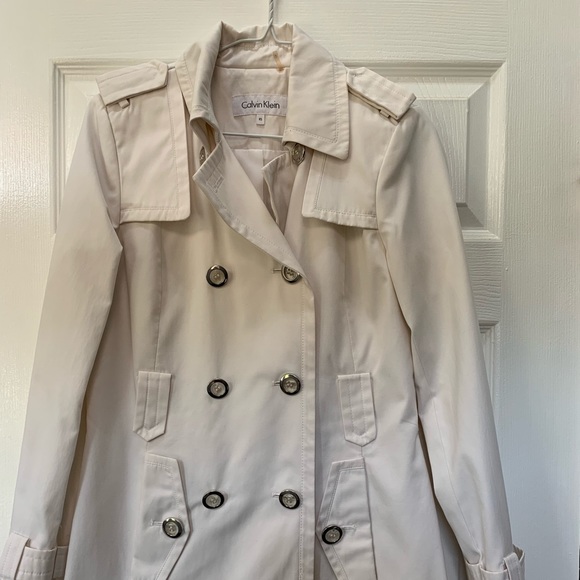 Calvin Klein White Trench coat - Picture 1 of 4